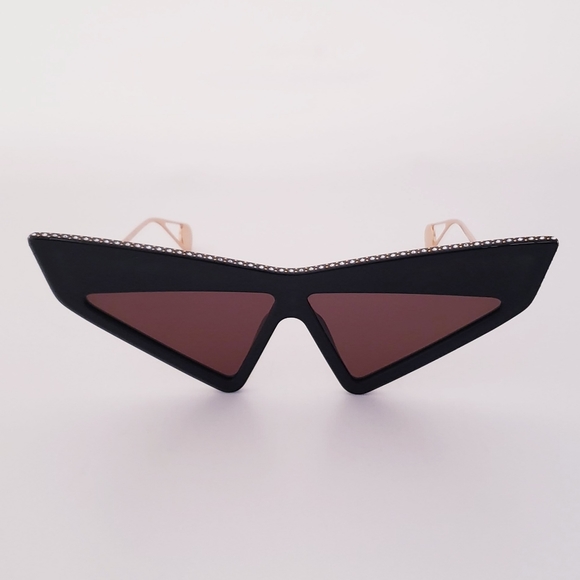 GUCCI Hollywood Forever Black Brown Mask Sunglasses NEW AUTHENTIC main image 6